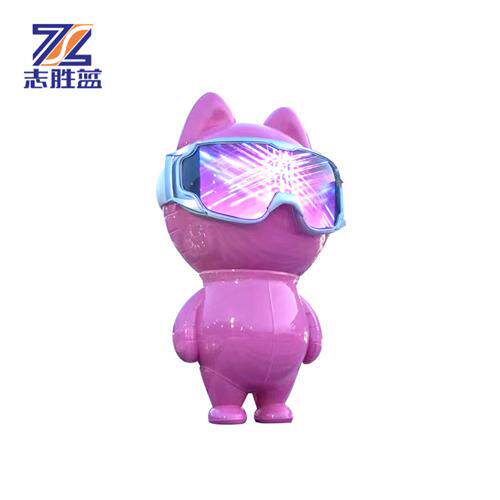 玻璃钢猫雕塑户外大型卡通动漫形象打卡美陈装饰落地摆件