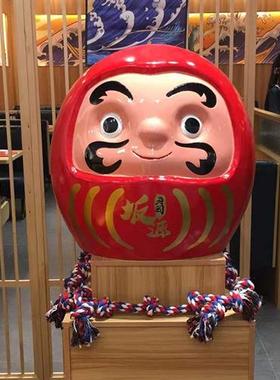 大型开运达摩雕塑日式风格烧肉居酒屋日料店门头玻璃钢装饰品摆件
