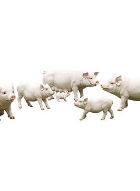 玻璃钢仿真猪雕塑幼儿园草坪农家庭院小猪动物模型景观装饰大摆件