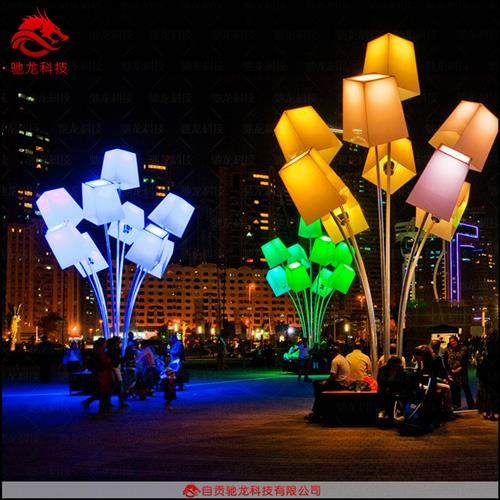 公园广场楼盘伞路灯商场光雕美陈灯光秀迎春灯饰元宵彩灯定制公司