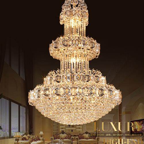 复式楼客厅吊灯楼中楼别墅客厅大吊灯酒店工程水晶灯豪华大厅灯具