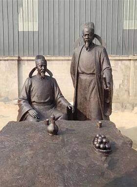 定制古代名人铸铜人物半身肖像雕塑孔子孟子老子铜雕塑摆件