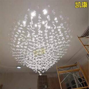 酒店大堂水晶吊灯售楼部沙盘工程大型灯具餐厅圆形定制大厅吸顶灯