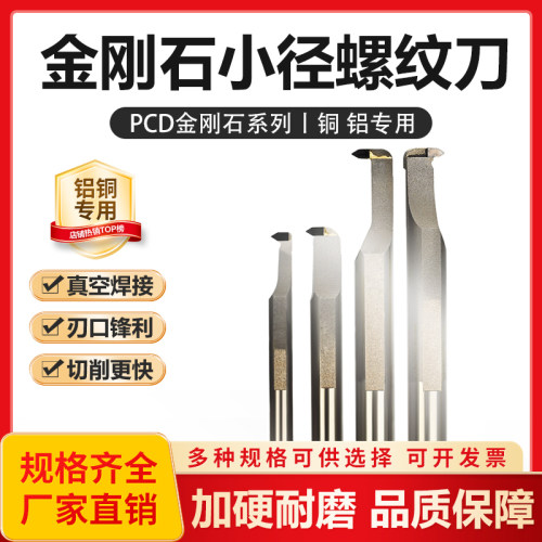 PCD进口金刚石小径螺纹刀数控挑丝刀片内孔螺纹刀镗刀车床车刀杆