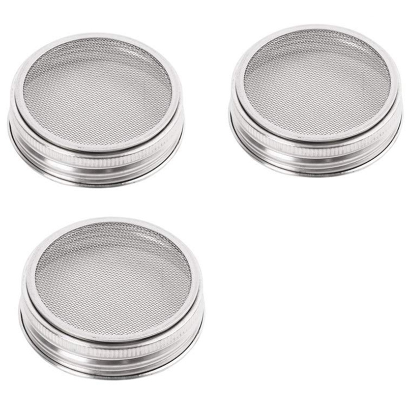 Set Of 3 Stainless Steel Sprouting Jar Lid Kit For Superb