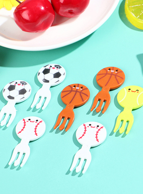 8Pcs Mini Cartoon Fork Toothpicks For Kids Snack Cake