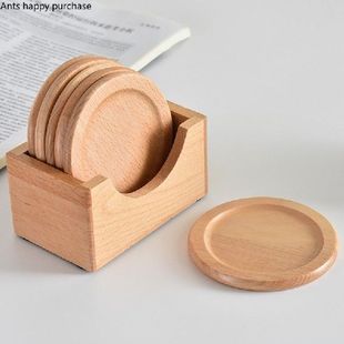 Beech Coaster Cup Saucer Round Wooden Coaster Wooden Plate
