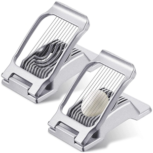 2 Pieces Egg Slicer Hard Boiled Egg Slicer Stainless Steel W