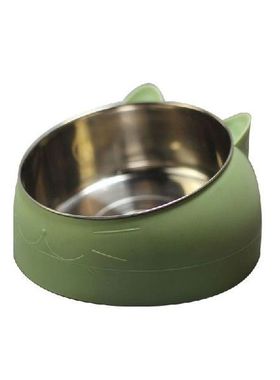 Stainless Steel Kucing Anjing Mangkuk Makanan 15 ° Mirin