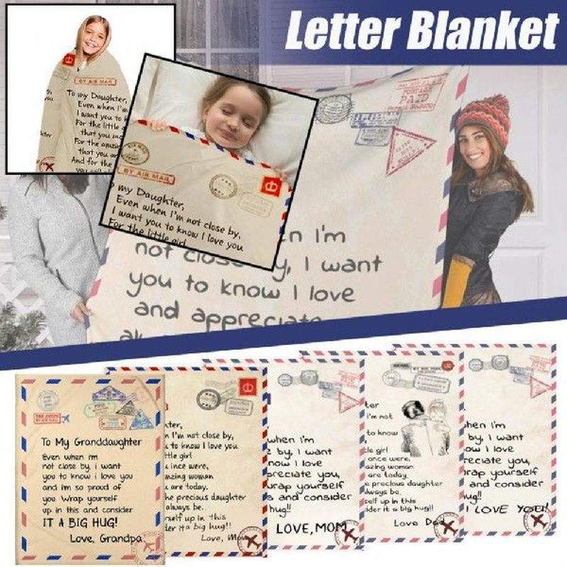 English Message Letter Print Soft Flannel Blanket Cover