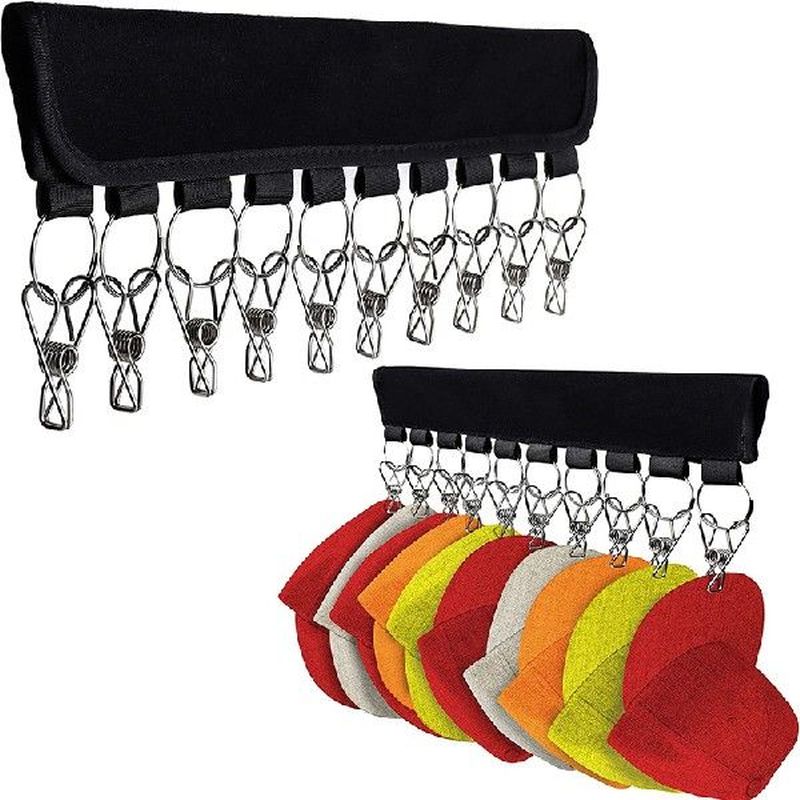 Foldable Hat Towel Hanger Clip Rustproof Closet Baseball