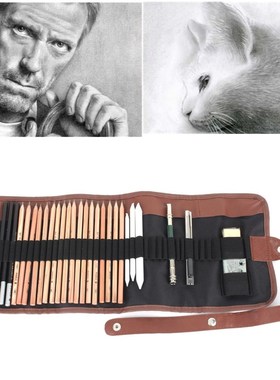 18pcs Sketch Pencil Paper Pen Pencil Extender Eraser Charco