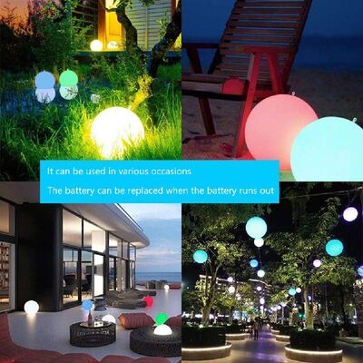 40Cm Bola Bersinar Bercahaya Tiup PVC Remote Control LED 16