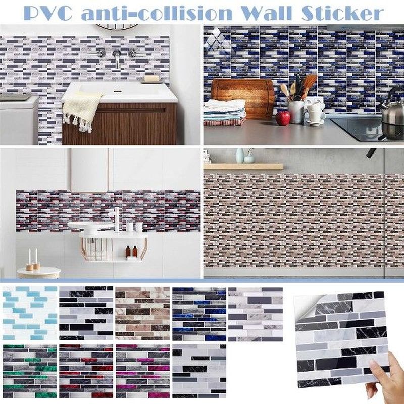 Free Shiping Self Adhesive 3D Tile Stickers 10 Sheets