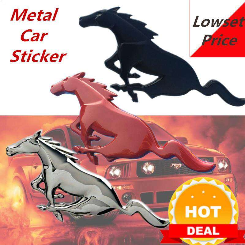 car styling 3d metal mustang horse front hood grille emblem