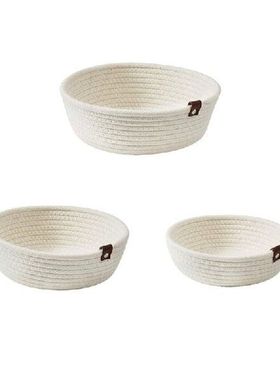896A 3pcs Woven Storage Baskets Cotton Rope Storage Bins