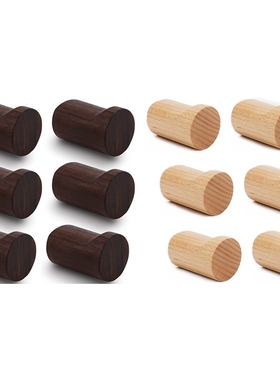 6 Pack Wooden Wall Hooks,Wood Wall Hanger Handmade Decorativ