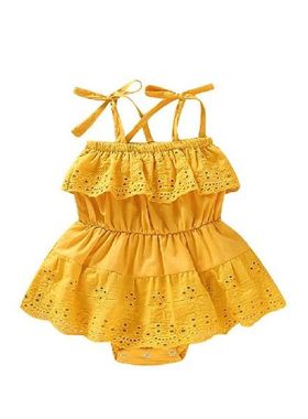 Romper Solid Ruffles Newborn Baby Girl Clothes Bodysuit
