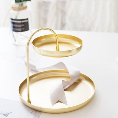 Stainless Steel Double Layer Tray Desktop Cosmetics Jewelry