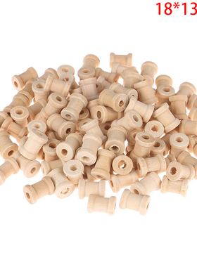 100PCS Wooden Color Empty Thread Spools Wood Bobbins Reels