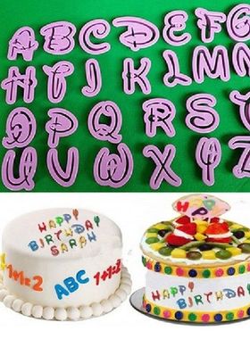 40pcs Alphanumeric Symbols Printed Fondant Cake Decor Mold