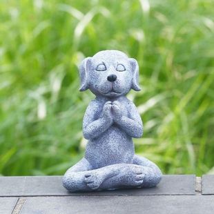 Buddha Dog Statue Zen Yoga Relaxed Sitting Meditation
