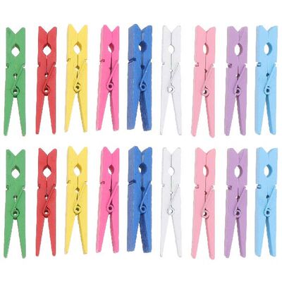 40PCS Mixed Color 2.9 Inch Clothes Pegs Clothespins Clips