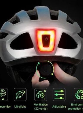 RNOX Bicycle Helmet With 9 Modes USB Rechargeable Taillight