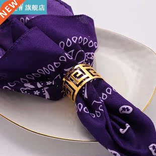 6pcs Serviette Rings Alloy Napkin Holder West Dinner Towel N