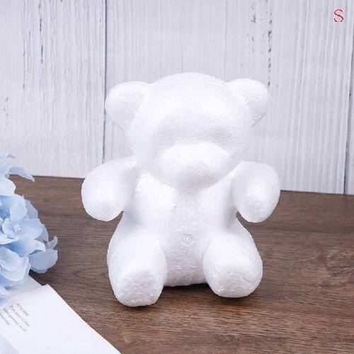 15/20cm Polystyrene Styrofoam Foam Ball Rose Bear White
