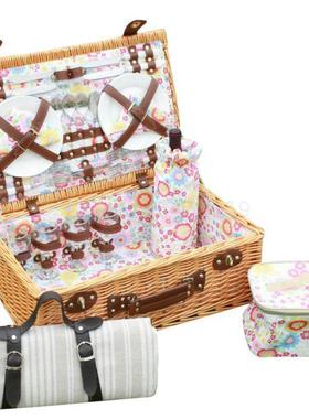 New products wicker picnic basket rattan dining basket