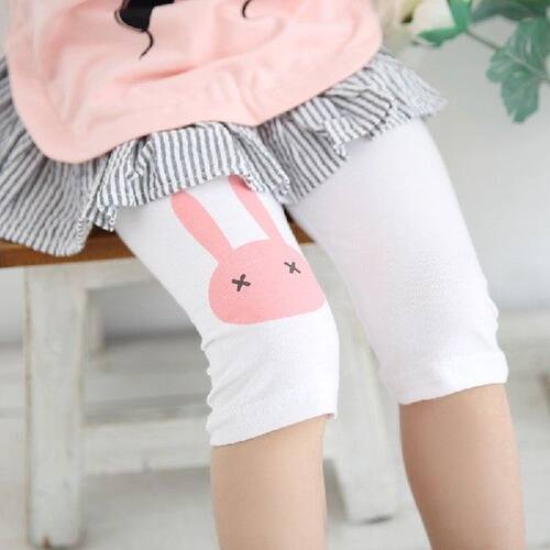 Children Girls Leggings Summer Knee Length Pants Cute