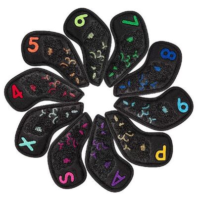 Golf Iron Head Covers 10pcs PU Leather Colorful Golf Iron