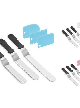 Angled Icing Spatula Set and 3 Packs Cake Scrapers