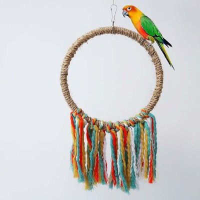 Pet Bird Parrot Toy Cotton Rope Chewing Bite Hanging Cage