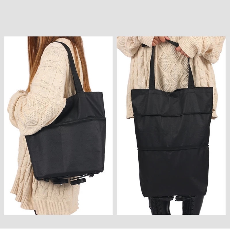 Large-Capacity Shopping Storage Bag Foldable Food Buggy Bag