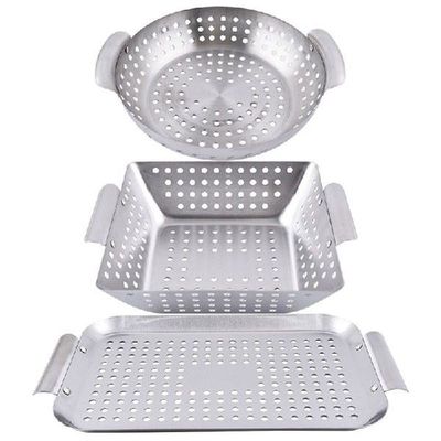 896A Grill Basket Non-Stick Grilling Thicken Grill Pan BBQ