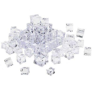 50Pcs 20mm Cube Square Shape Glass Luster Ice Cubes Fake