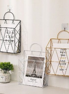 Gaya Nordic Logam Besi Tempat Penyimpanan Rak Majalah