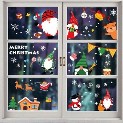 Stiker Elektrostatik Kaca Jendela Natal Stiker Dekorasi