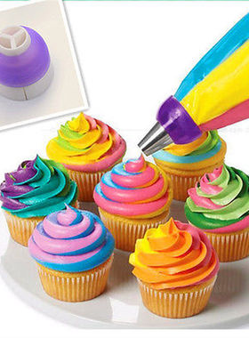 Icing Piping Bag Nozzle Converter Tri-color Cream Coupler