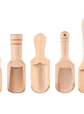 5pcs Wood Scoops for Bath Salts Spice Spoon Tea Spoons Bath