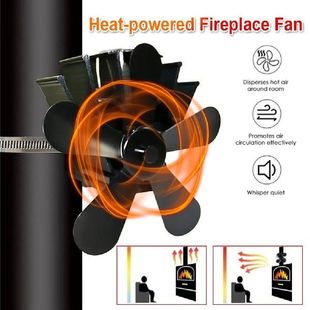 Fireplace Stove komin Log Powered For Heat Blades Fan
