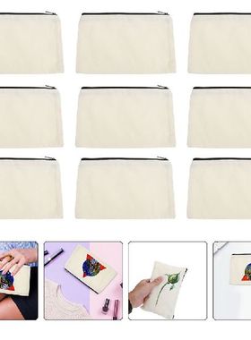 Pouch Canvas Zipper  Transfer Makeup Pencil Bags Bag Iron