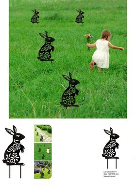 Great Floor Stake Eye-catching Acrylic Easter Bunny