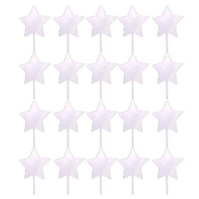 20Pcs Blank Wordless Five-Pointed Star Acrylic Cake Plug-In