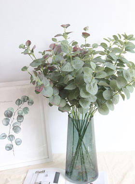 Artificial Leaves Branch Retro Green Silk Eucalyptus Leaf fo