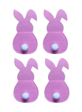 Easter Bunny Cutlery Bags Set Of 4 Rabbit Cloth Silverware