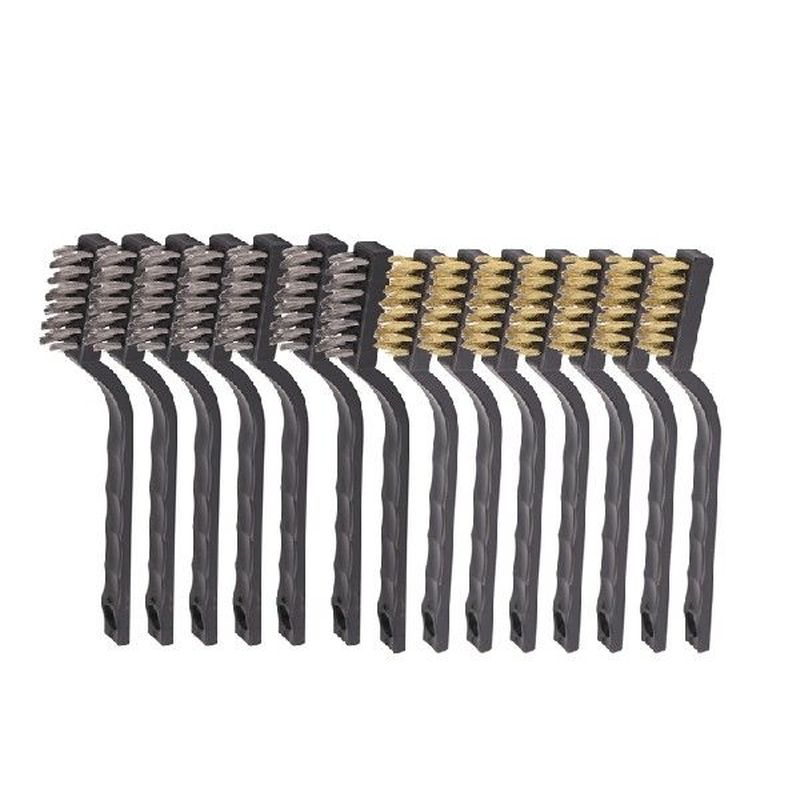 14 Pack Wire Brush Set for Cleaning Welding Slag and Rust
