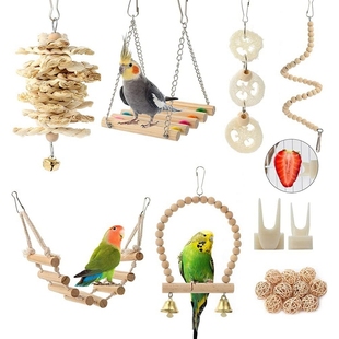 Bird Parrot Toys Swing Hanging Bird Cage Accessories Toy Per